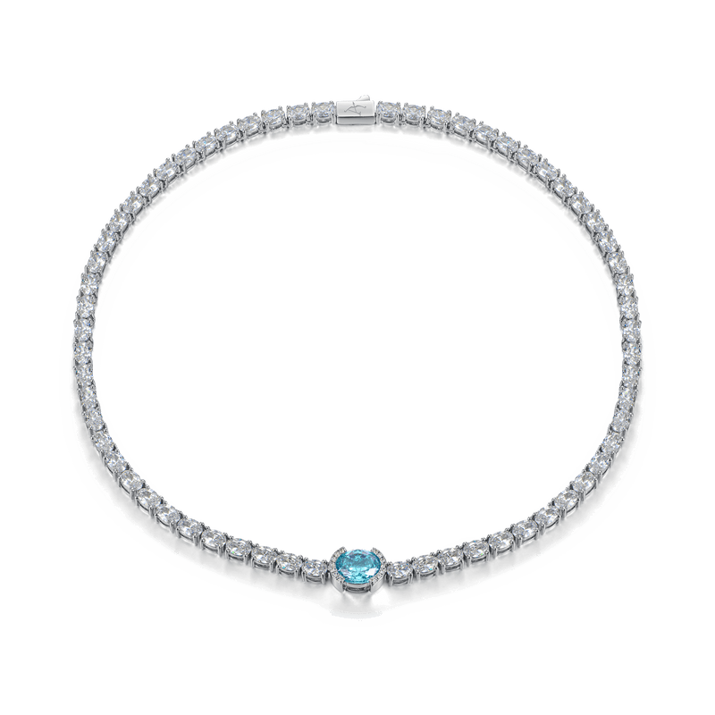 Crushed Ice Oval Tennis Necklace - 4mm - APORRO