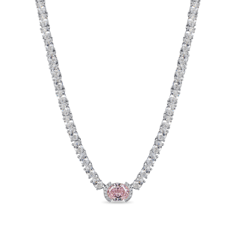 Crushed Ice Oval Tennis Necklace - 4mm - APORRO