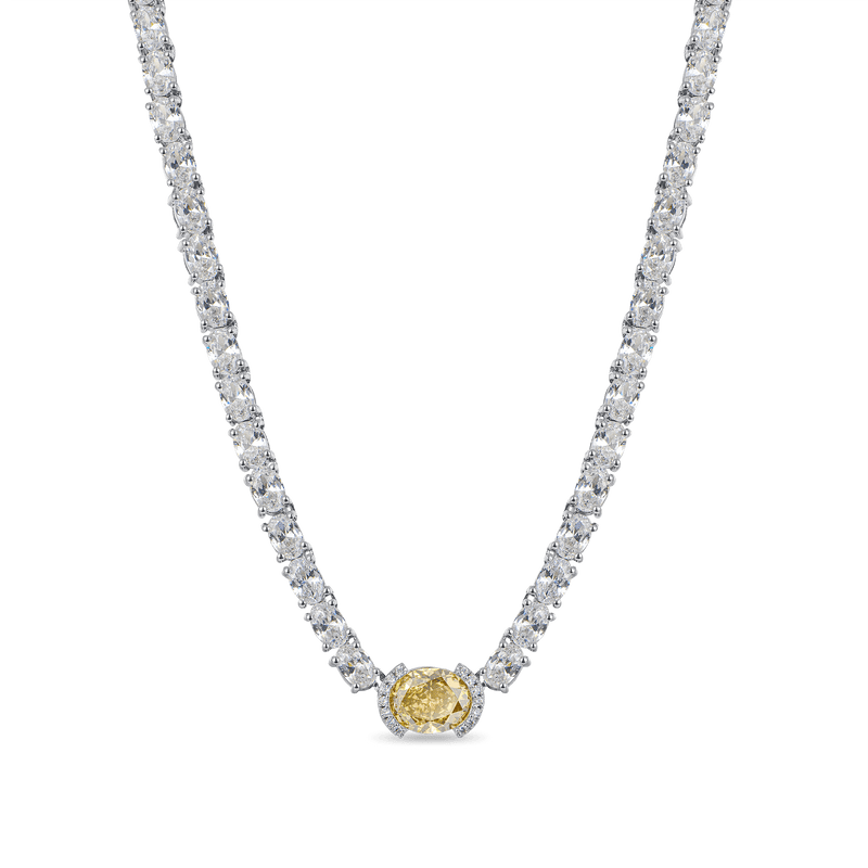 Crushed Ice Oval Tennis Necklace - 4mm - APORRO