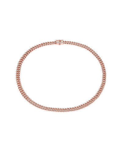 6mm Micro Round Cut Cuban Link Chain - Rose Gold