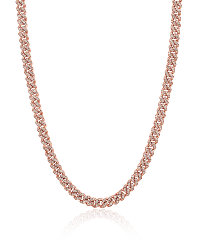 6mm Micro Round Cut Cuban Link Chain - Rose Gold