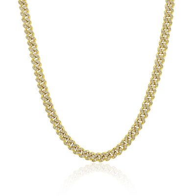 Moissanite Round Cut Cuban Link Chain - 6mm
