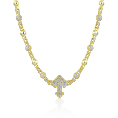 Iced Cross Ball Chain