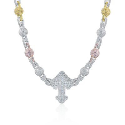 Iced Cross Ball Chain