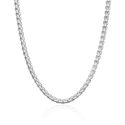 3.5mm Box Chain - White Gold