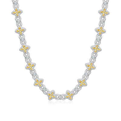 Iced Luminous Clover Necklace & Wallet Chain - Yellow Diamond