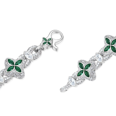 Iced Luminous Clover Pendant & Chain Set