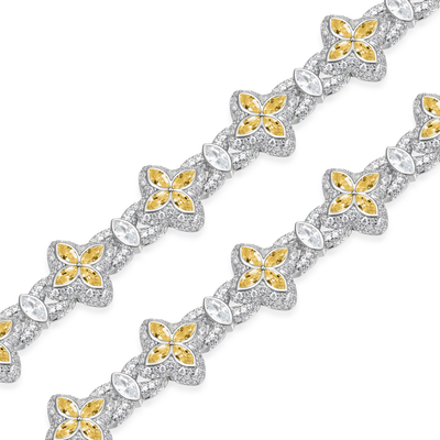Moissanite Luminous Clover Necklace & Wallet Chain - Yellow Diamond