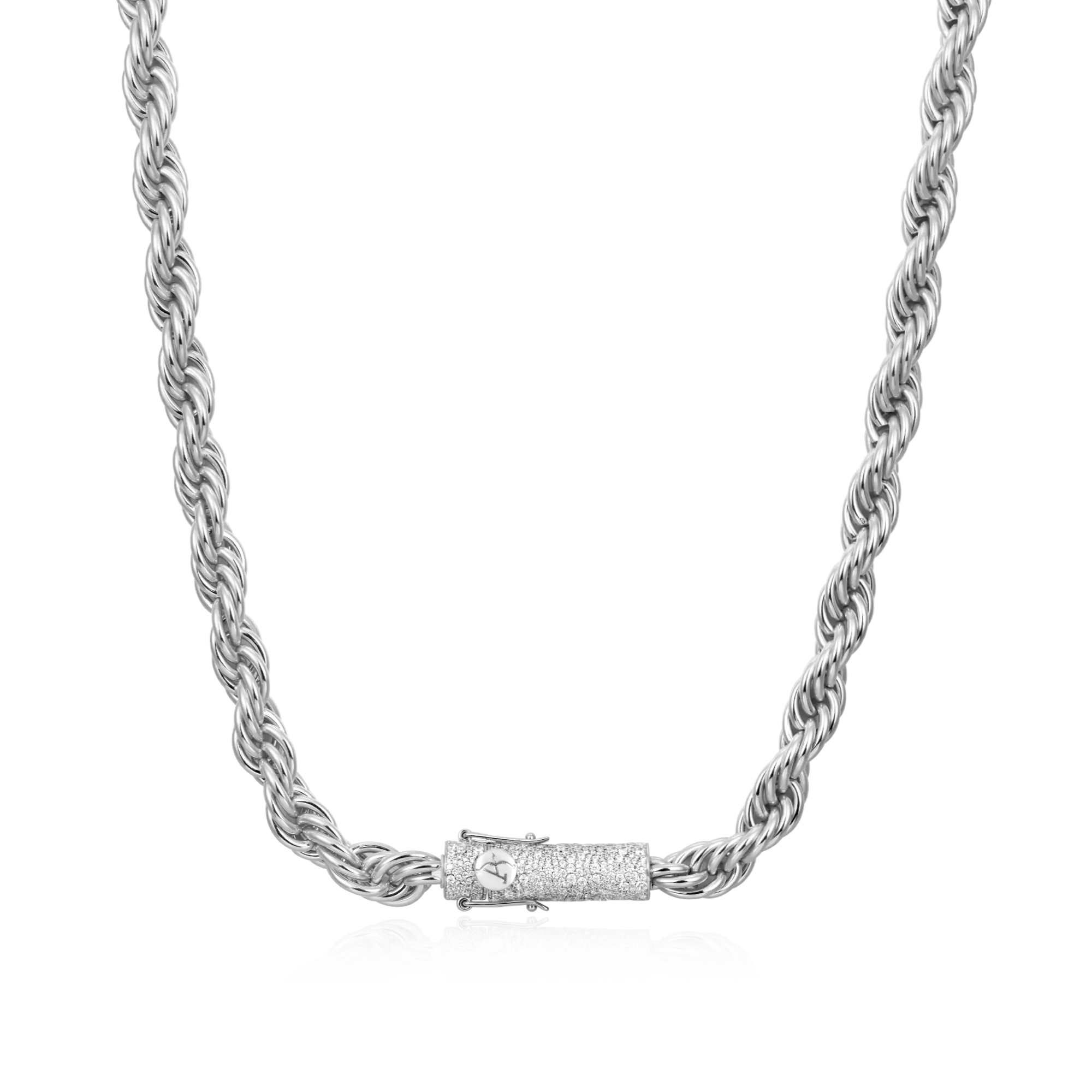 NYBling Men's Rope Chain Necklace - Gold Or Silver, 3mm To 10mm Thick, 16 To 30 Inch Length, Hip Hop Style, Lobster Clasp, Plated Zinc Alloy