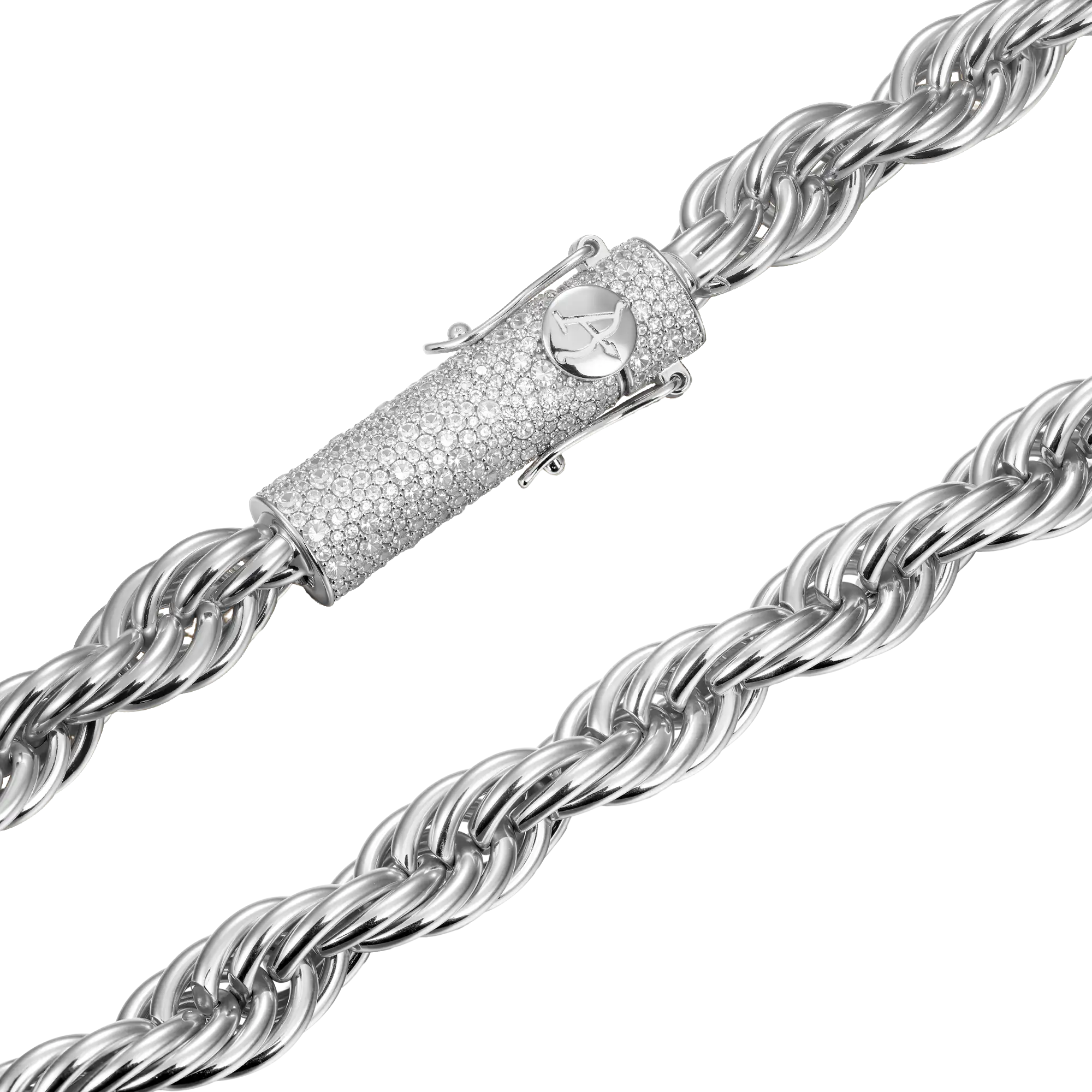 Rope Chain With Iced Clasp - 10mm