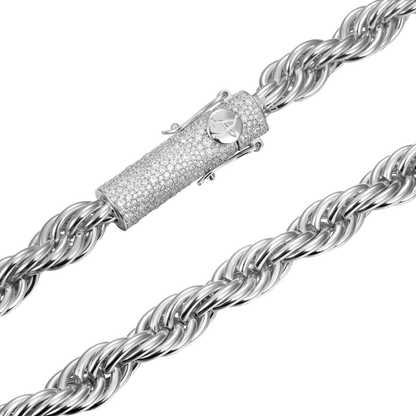 Rope Chain With Iced Clasp - 10mm