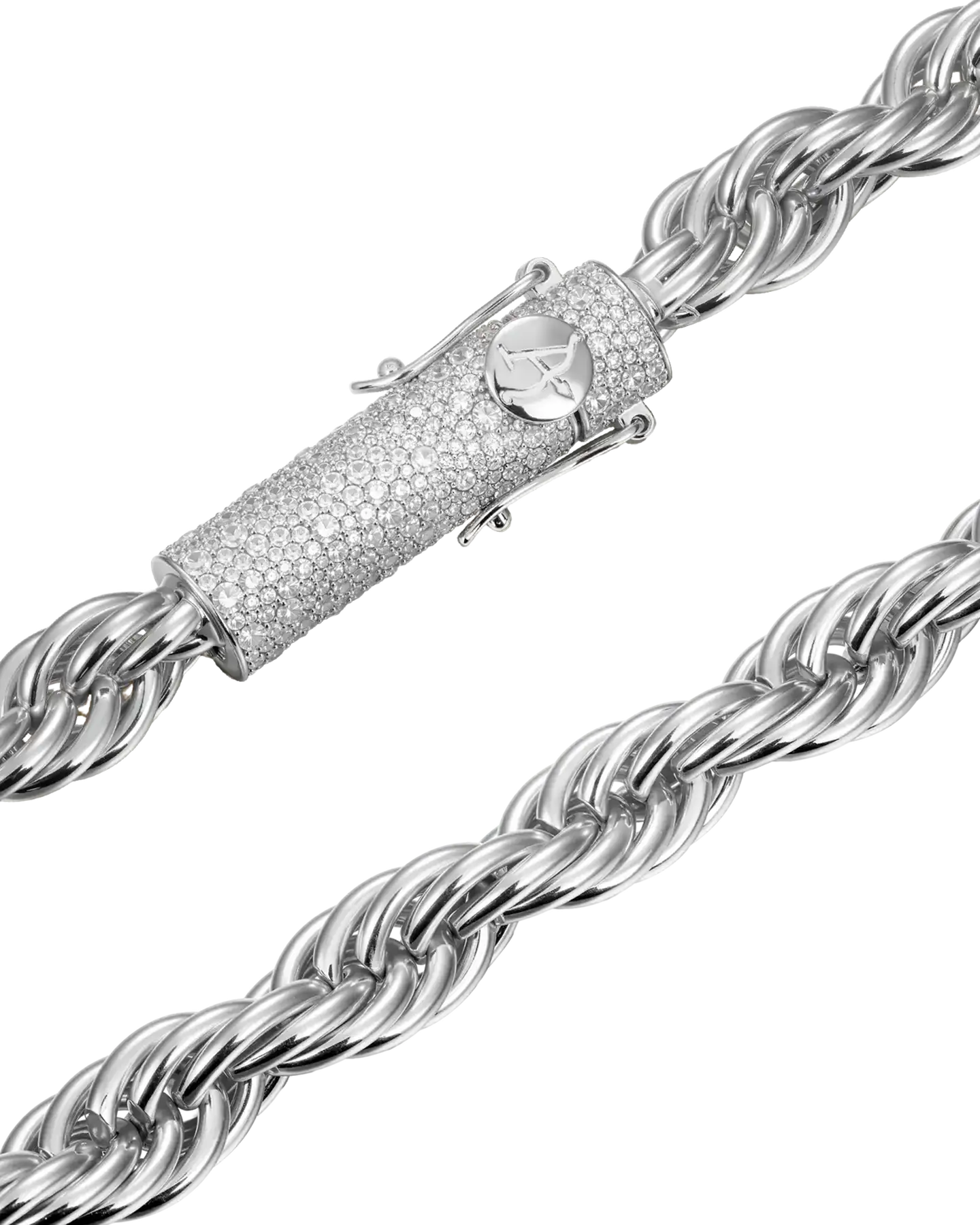 Rope Chain With Iced Clasp - 10mm