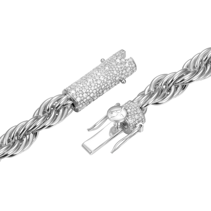 Rope Chain With Iced Clasp - 10mm