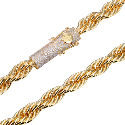 Rope Chain With Iced Clasp - 10mm