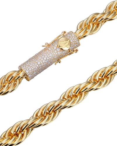 Rope Chain With Iced Clasp - 10mm