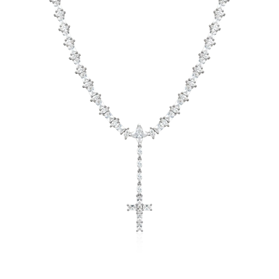 Moissanite Iced Divine Rosary Necklace