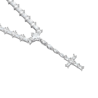 Moissanite Iced Divine Rosary Necklace