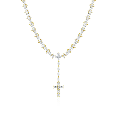 Moissanite Iced Divine Rosary Necklace