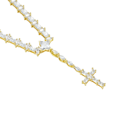 Moissanite Iced Divine Rosary Necklace