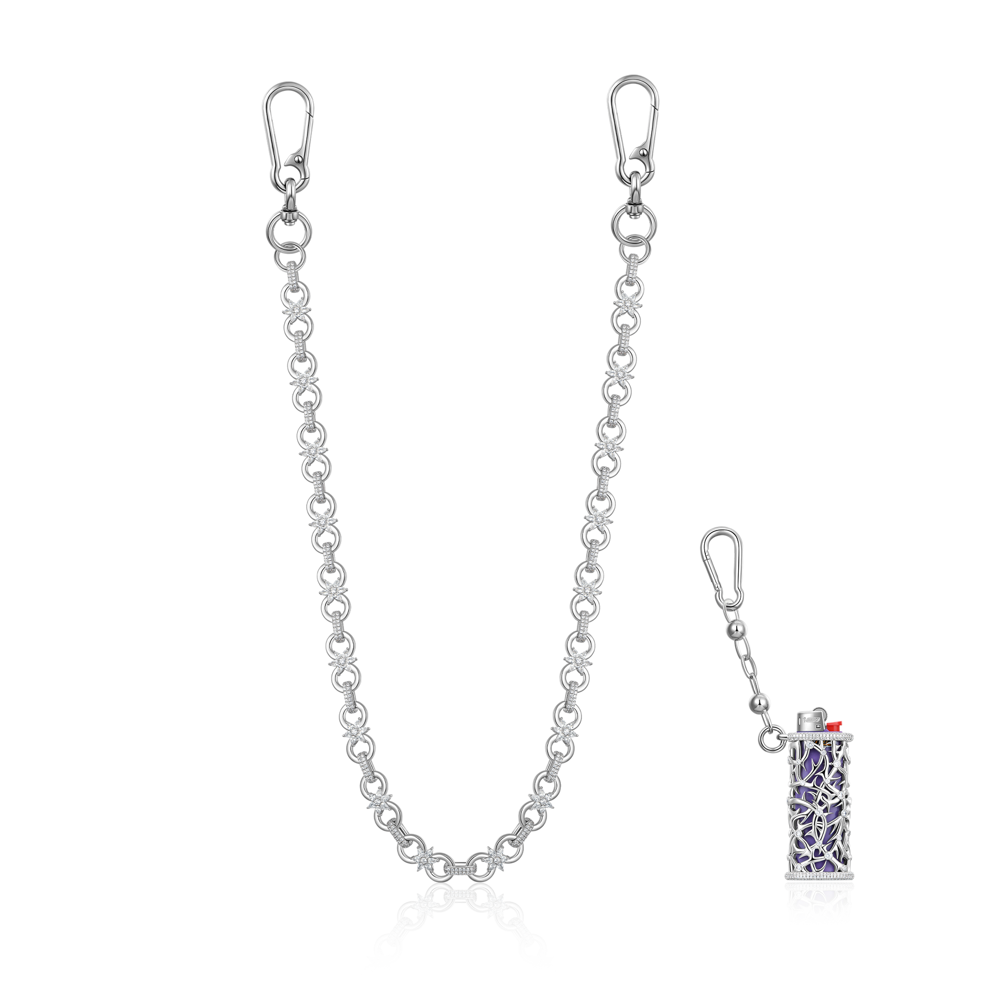 小物 walletchain +necklace 18K White Gold Infinity Bloom Chain & Wallet Chain - Pants