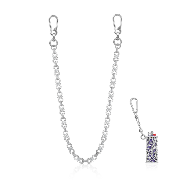 18K White Gold Infinity Bloom Chain & Wallet Chain - Pants Chain