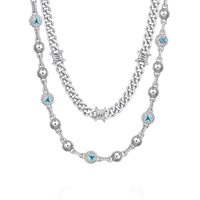 LaFlare Ball & Thorned Cuban Wallet Chain Bundle