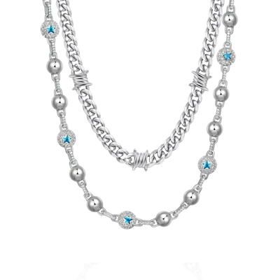 LaFlare Ball & Thorned Cuban Wallet Chain Bundle