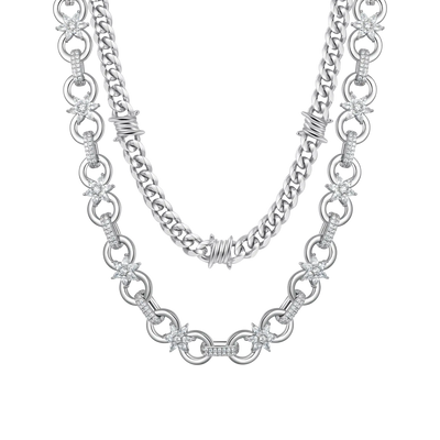Infinity Bloom & Thorned Cuban Wallet Chain Bundle