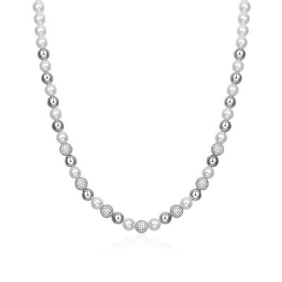 Moissanite Trove Orbit Pearl Chain - 8mm