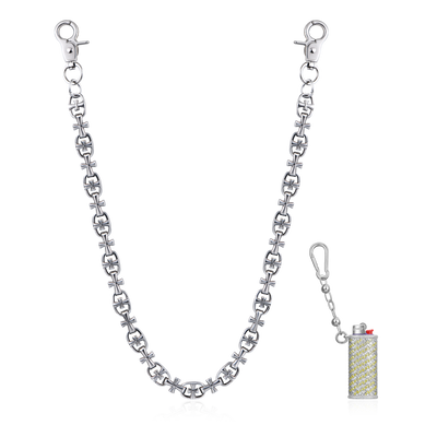 Crusader Link Chain & Wallet Chain + Lighter Case Set