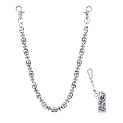 Crusader Link Chain & Wallet Chain + Lighter Case Set