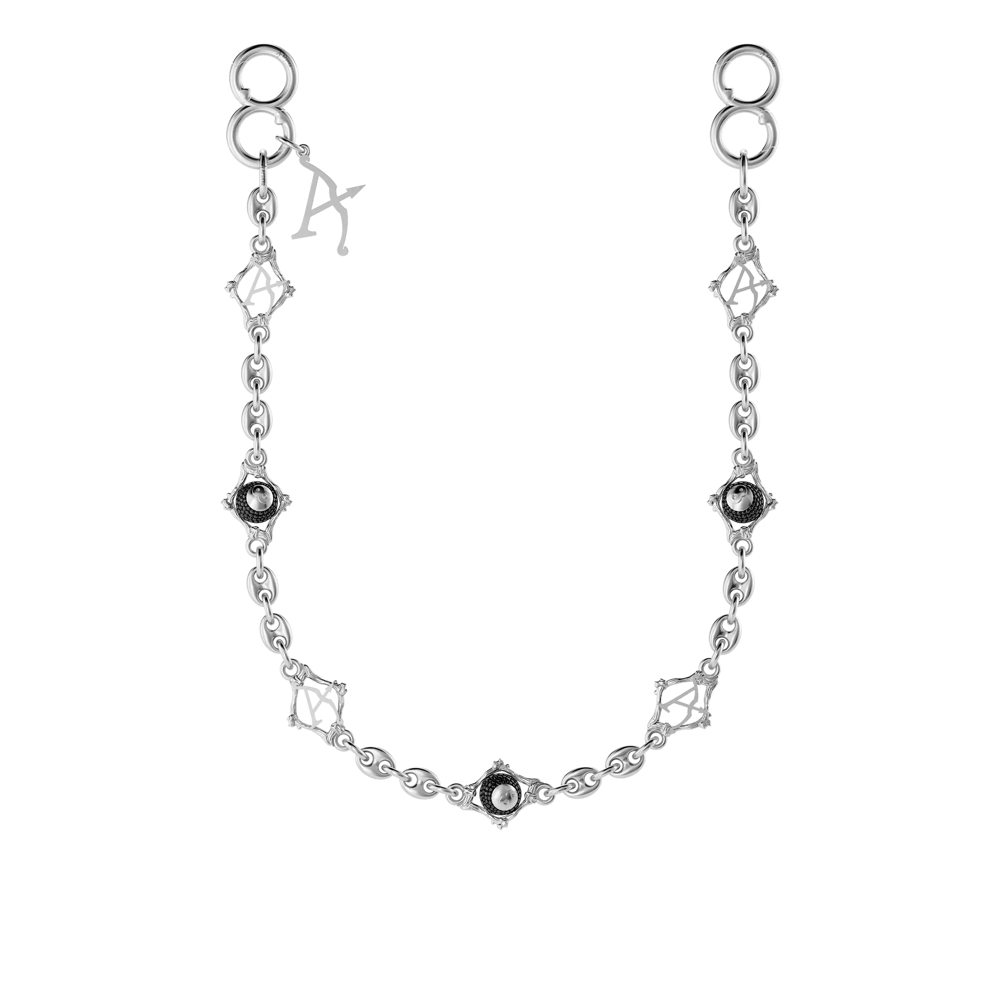 ★ roaju★  toggle point ball chain necklace 18K White Gold Magic 