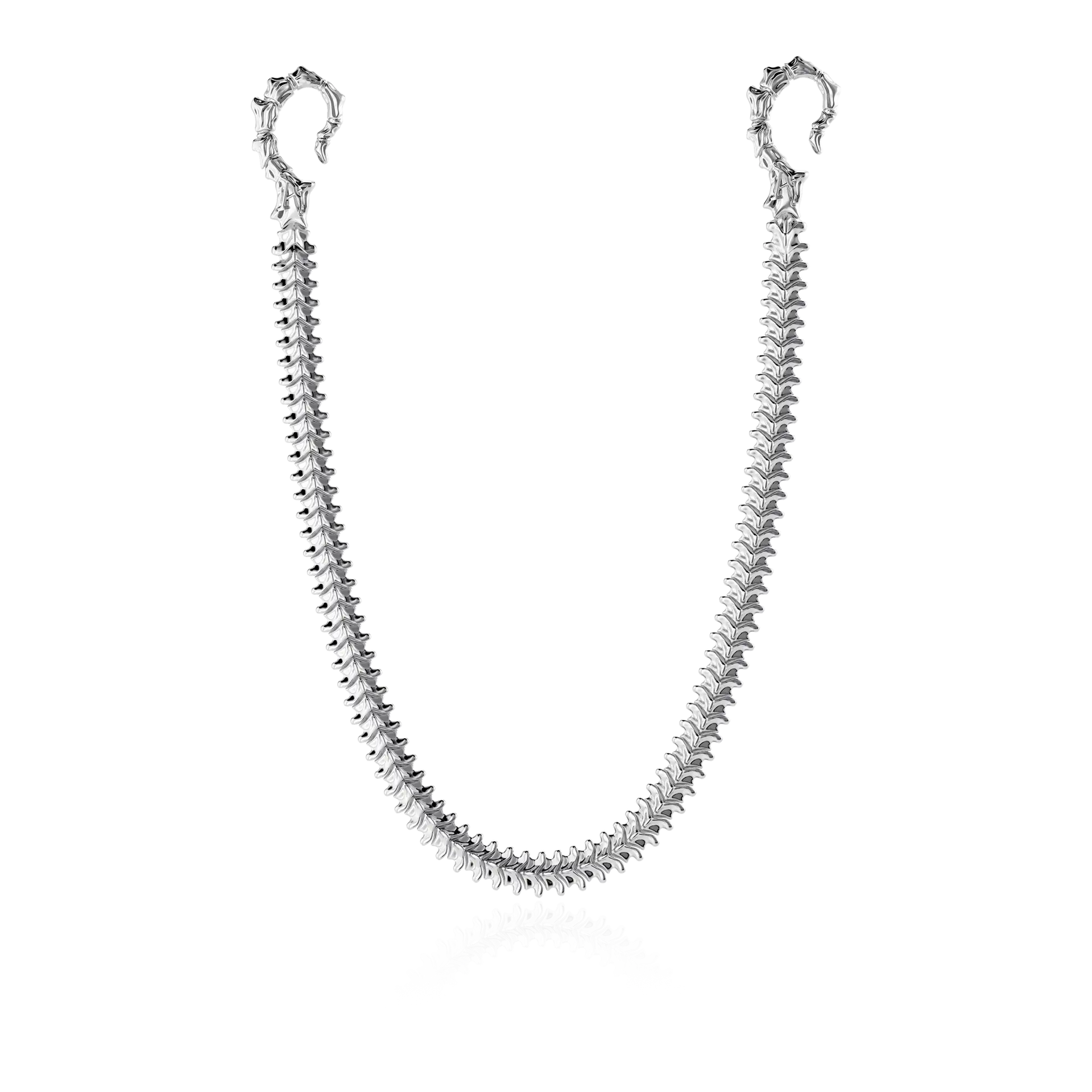 18K White GoldSavage Spine Wallet Chain - Pants Chain | Key