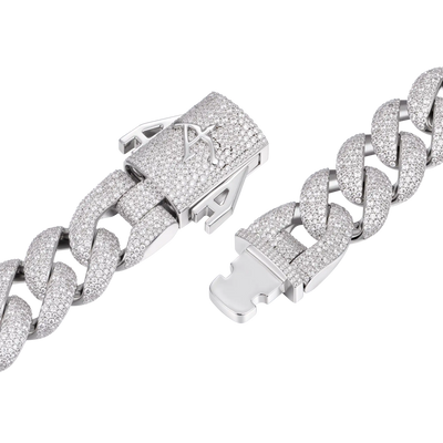 Moissanite Round Cut Cuban Link Chain - 19mm
