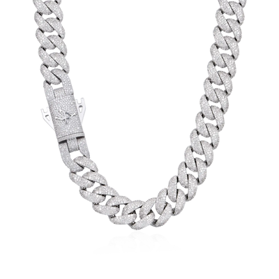 Moissanite Round Cut Cuban Link Chain - 19mm