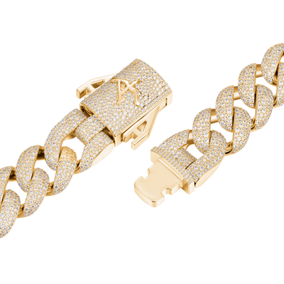 Moissanite Round Cut Cuban Link Chain - 19mm