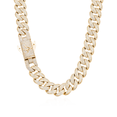 Moissanite Round Cut Cuban Link Chain - 19mm