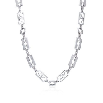 18K White Gold Sharp Razor Wallet Chain - Pants Chain | Key Chain
