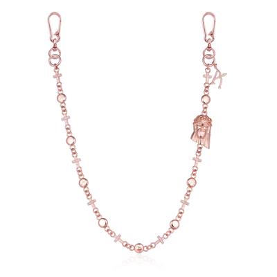 Jesus Cross Wallet Chain - Rose Gold