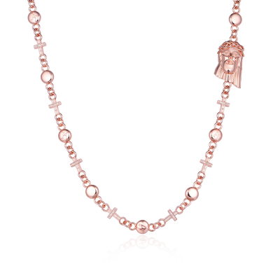 Jesus Cross Wallet Chain - Rose Gold