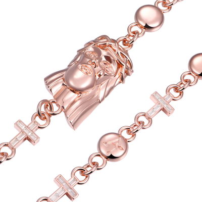 Jesus Cross Wallet Chain - Rose Gold