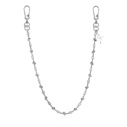 18K White Gold Icon Dice Wallet Chainn - Pants Chain|Key