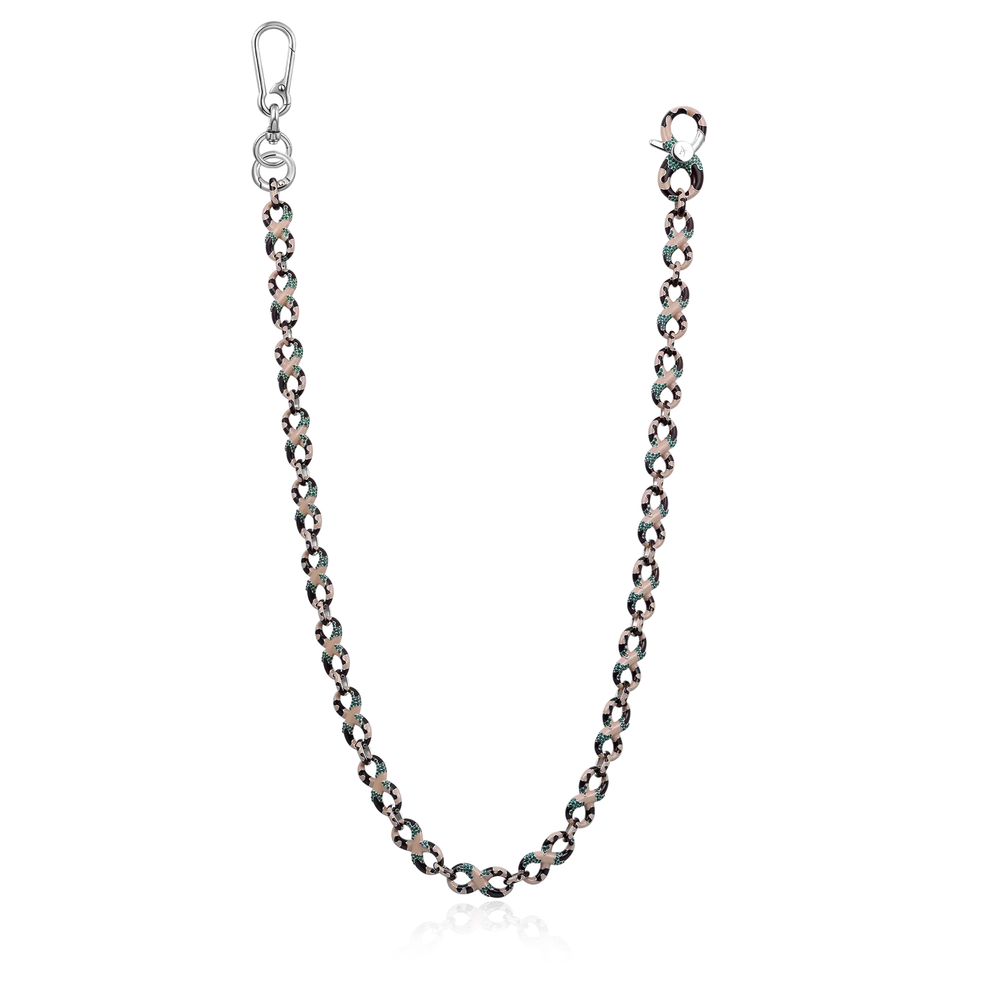 Infinity 18K White Gold OG Camo Link Necklace & Wallet Chain