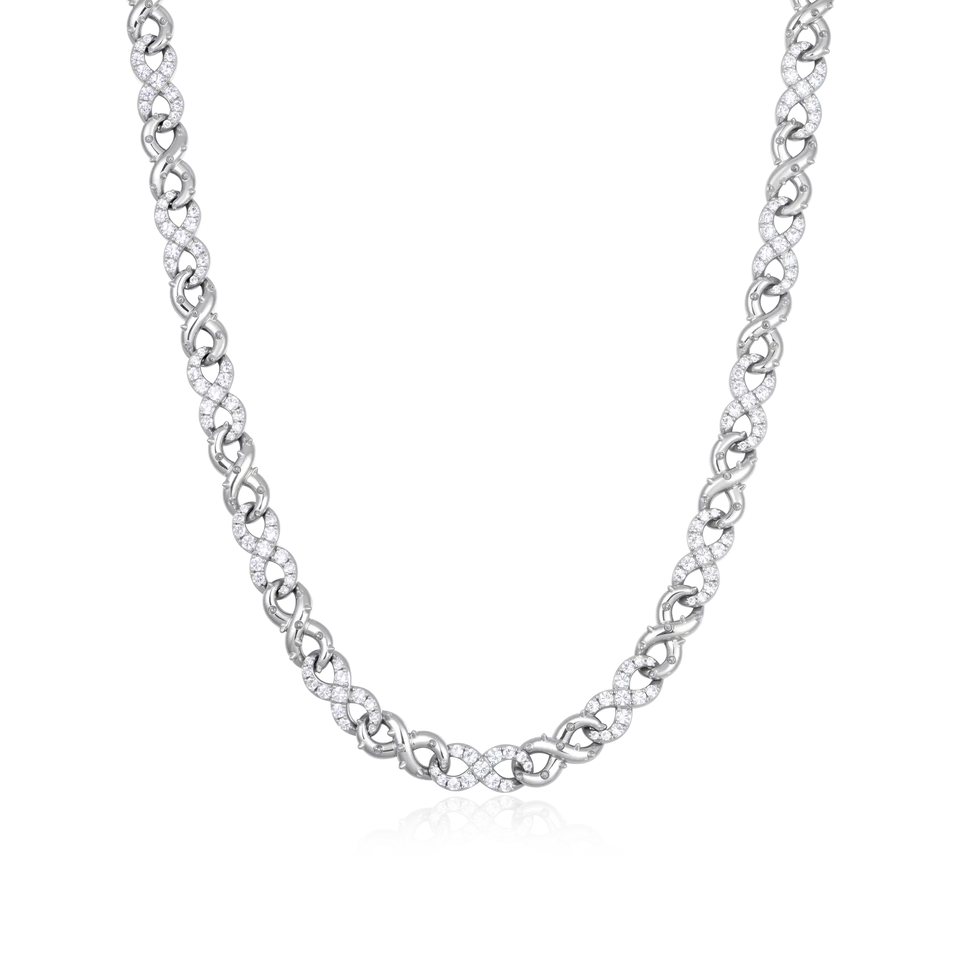 8mm Mens 18K Gold Infinity Thorns Chain Gold Cuban Link Chain
