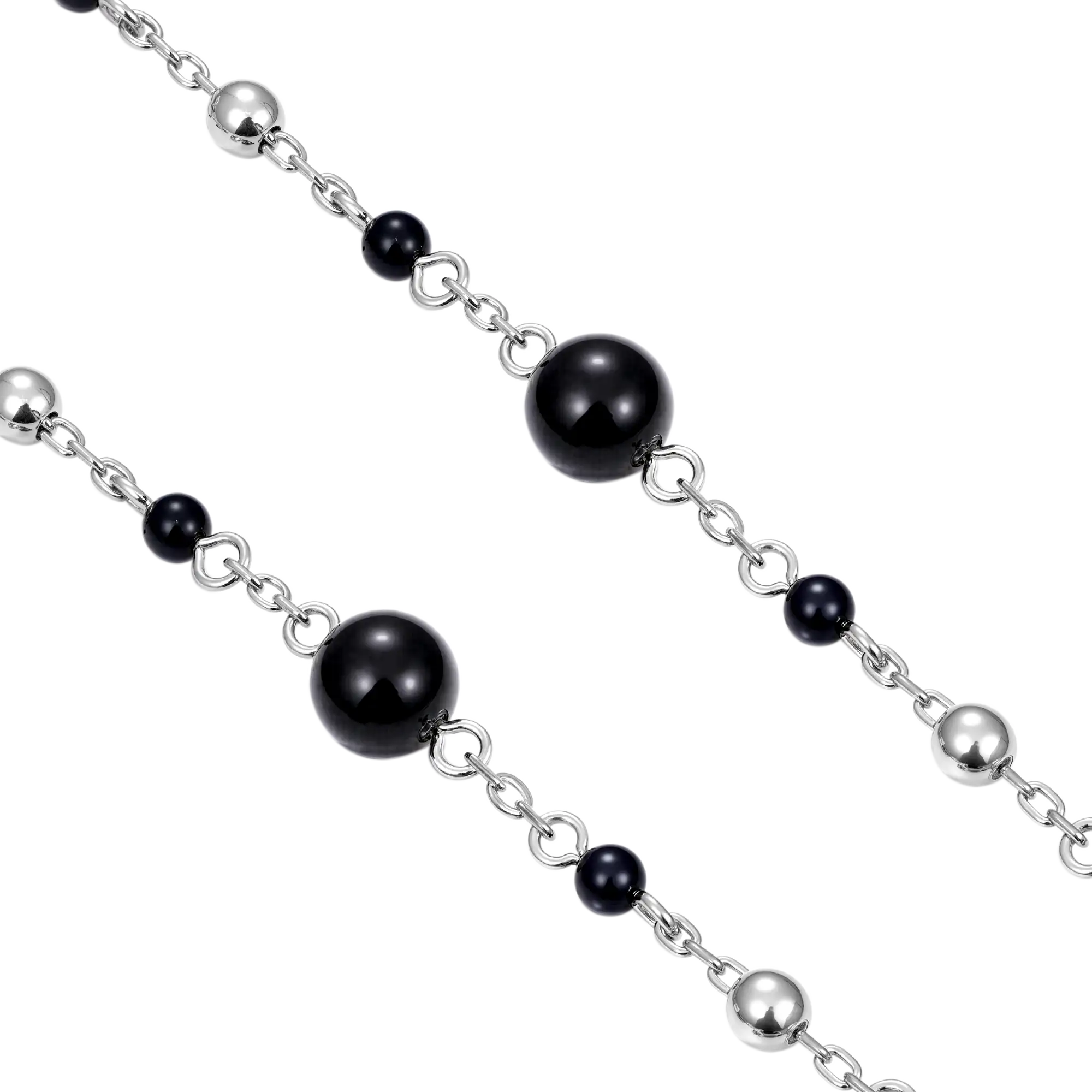 Midnight Pearl Virgin Mary Rosary Necklace