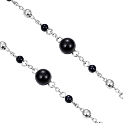 Midnight Pearl Virgin Mary Rosary Necklace