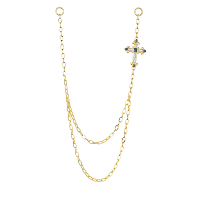 Radiant Cross Double-Layer Wallet Chain