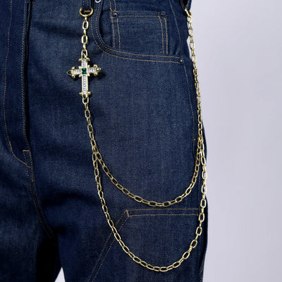 Radiant Cross Double-Layer Wallet Chain