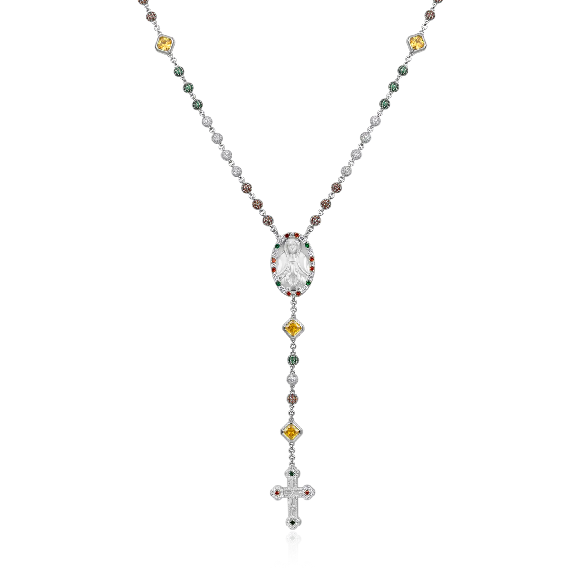 Trinity Rosary Virgin Mary Necklace