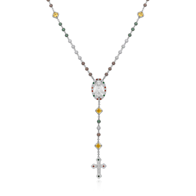 Trinity Rosary Virgin Mary Necklace